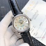 Rolex Datejust White MOP Black Leather Strap Watch Replica